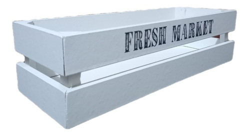 Imagen 1 de 3 de Caja Cajon Organizador Madera Vintage Deco Blanco 14x40