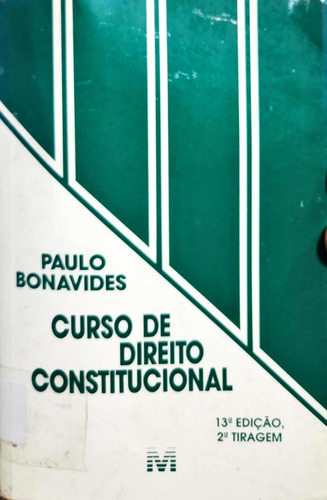 Livro Curso De Direito Constitucional 13ª Edição De Paulo Bonavides (Usado)