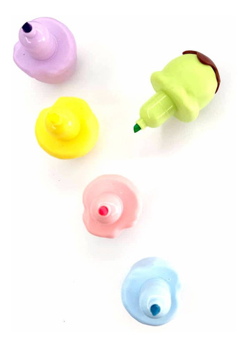 Resaltador C/forma Helado Love Color Variado Papeleria Set 5