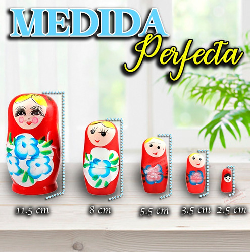 Imagen 2 de 7 de Matrioshka Muñeca Rusa 5 Pcs Rusa Madera Hogar Decoracion
