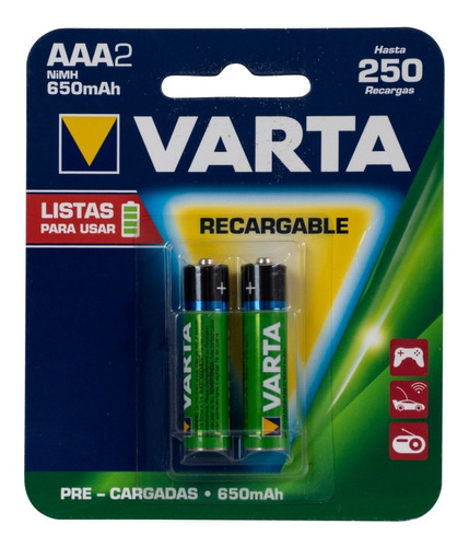 Pila Varta Pack X2 Recargable Aaa 650mah