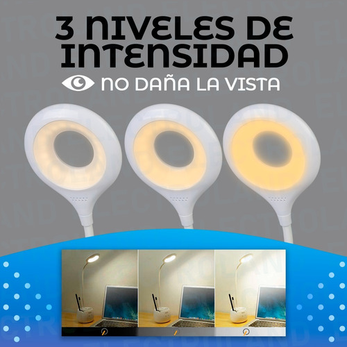 Velador Led Touch Lampara Mesa Carga Usb Inalambrica Color De La Estructura Blanco