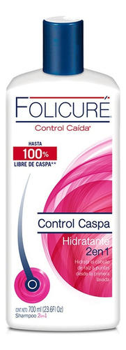 Shampoo Folicuré Control Caspa Hidratación 2 En 1 700ml