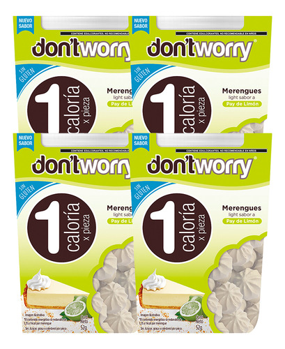 Merengue Dontworry Merengues Light pay de limon sin TACC 52g pack x 4