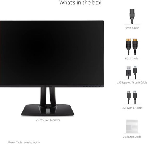 Viewsonic Vpk Monitor Ergonómico Ips 4k Premium De 27 Pulgad