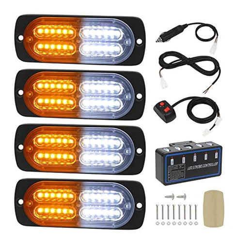 4pcs Ultra Delgado Función De Sincronización 24-led Coche