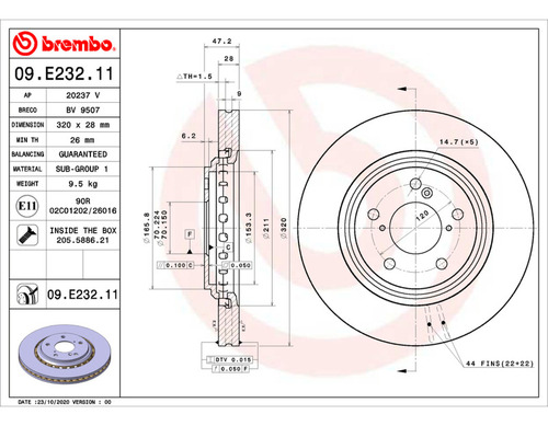 Par Discos Brembo Acura Mdx Sh-awd 2017-2020 Delantero