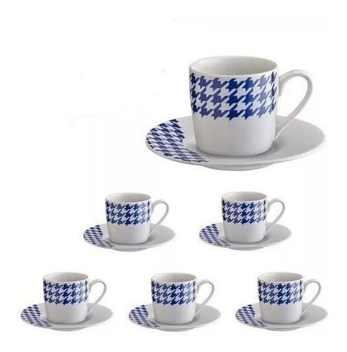 Imagem 3 de 3 de Jogo De Xicara Para Cafe De Porcelana Com 12 Pecas Renda
