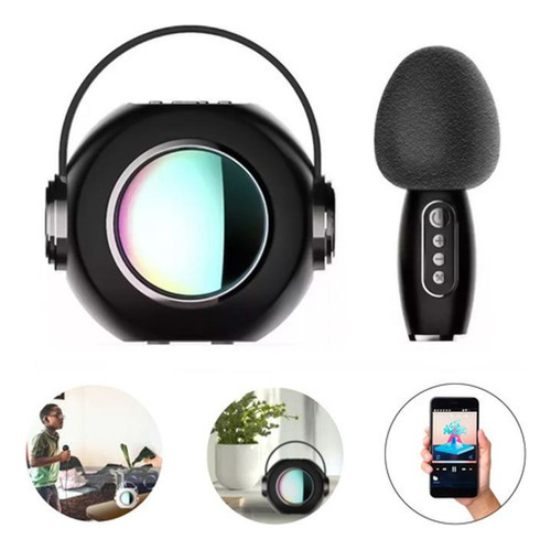 Parlante Micrófono Efectos Voz Bluetooth Luces Rgb