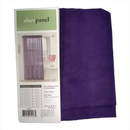 Cortina Larga Filtro De Luz 59x84 Purpura Ellery Homestyles