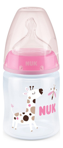 Mamadera Nuk First Choice 150ml Con Control De Temperatura Color Rosa Jirafa