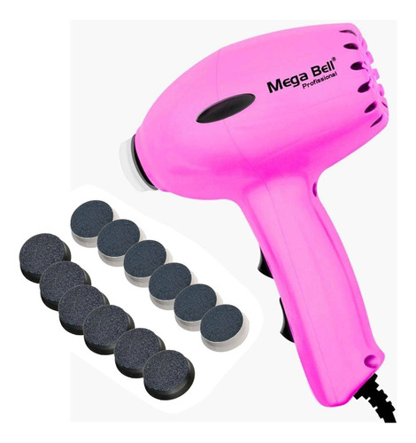 Pedicuro Compact Lixa Elétrica Para Pés Mega Bell Cor Pink 220V