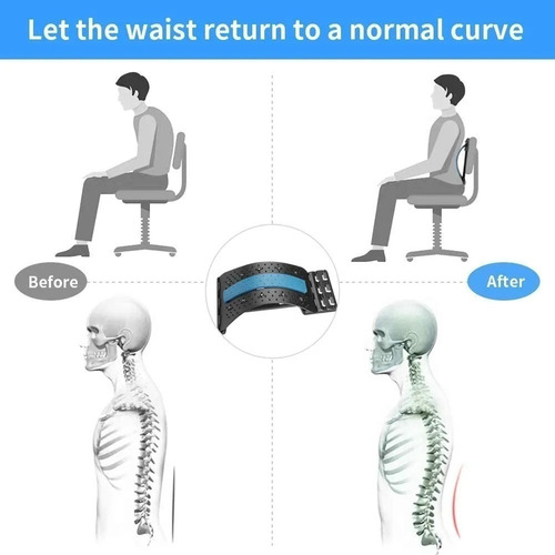 Masajeador Estirador Lumbar Ajustable Alivia Dolor Espalda