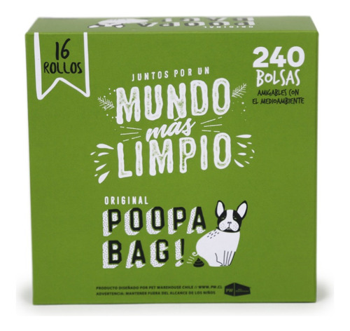 Bolsas Biodegradables Perro/gato (16 Rollos) - Poopa Bag