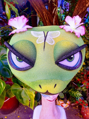 Gorro Maestra Víbora De Kung Fu Panda En Goma Espuma Verde Claro