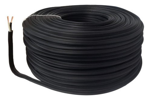 Cable Uso Rudo 2x14 Rollo Con 50m Negro Luces Jardín