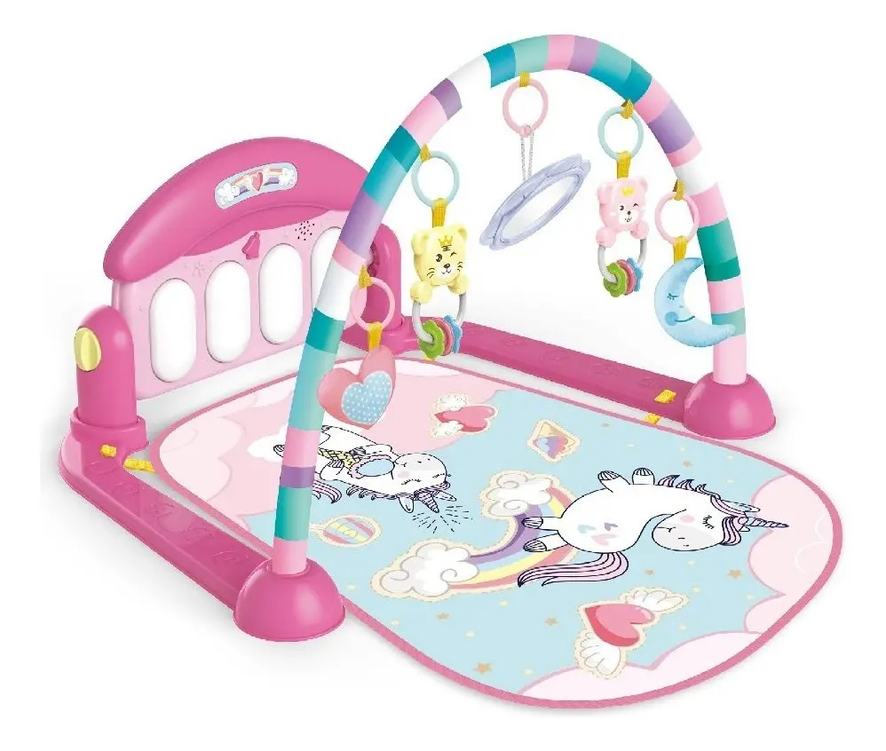 Tapete de Atividades com Play Piano Unicórnio Rosa Maxibaby