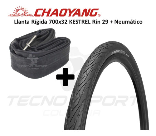 Imagen 4 de 7 de Llanta Bicicleta Chaoyang 700 X 32 Rin 29 Lisa + Neumático