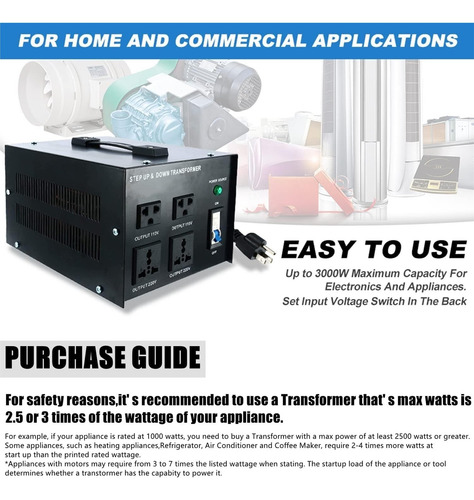 3000w Transformador De Voltaje Convertidor 220v A 110v