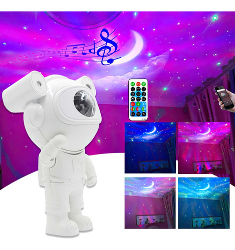 Lámpara Proyector Bluetooth Astronaut Estrella De Noche Niño