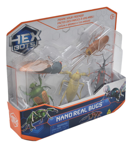 Hex Bots Pack 2 Sets Dragon Rojo Y Nano Bugs Spin Master Color Negro