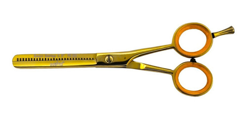 Paq Tijeras De Corte Y Degrafilado Basic Barberías Estilista Color Dorado
