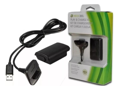 Kit Carregador E Bateria 4800 Mah Para Controle Xbox 360