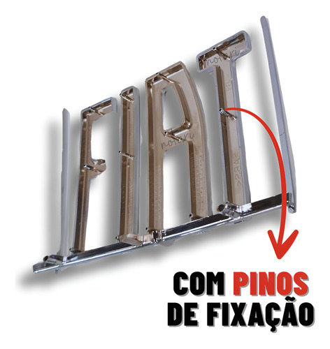Emblema Cromado Grade Fiat Argo Cronos Mobi 2020 2021 2022
