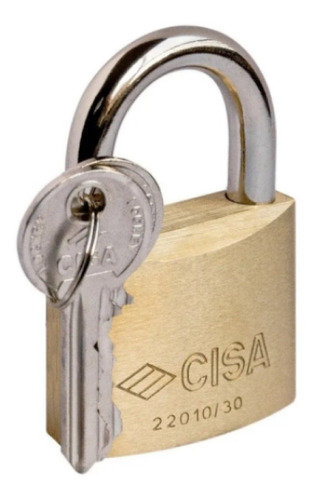 Candado Seguridad Cisa Arco Laton 30mm Color Dorado