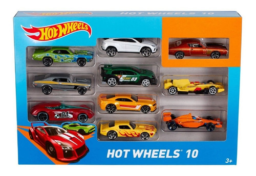 Hot Wheels Set De 10 Autos Escala 1/64