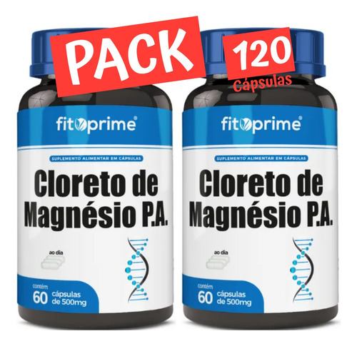 Cloruro De Magnesio Pa  - Pack 120 Cápsulas 500mg Fito Prime