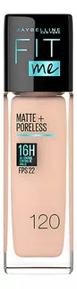 Base de maquillaje líquida Maybelline Fit Me Matte + Poreless- Base De Maquillaje Maybelline Fit Me Matte + Poreless De 30ml tono 120 classic ivory - 30mL 30g