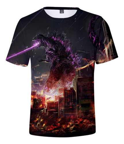 Godzilla King Of The Monsters Manga Corta Casual Moda Ropa