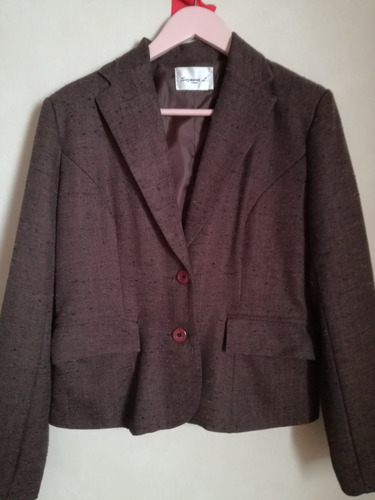 Saco Corto Blazer Chaqueta Talle M Marrón Perfecto Estado