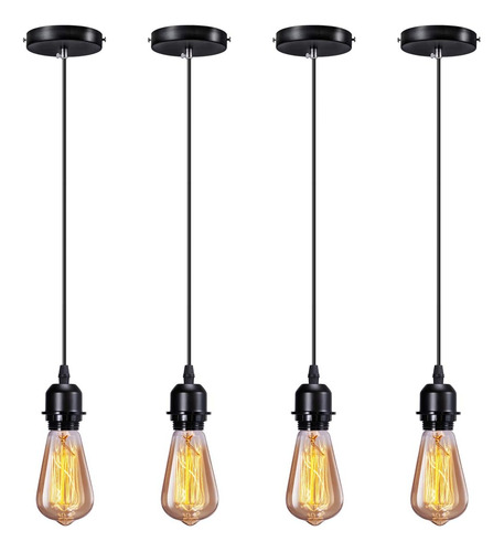 Elibbren Industrial Mini Kit De Luz Colgante E26 E27 Base Ed