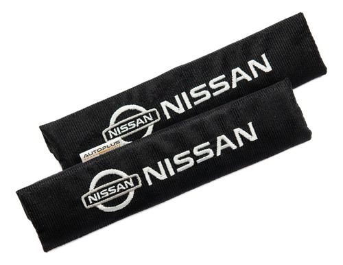 Protectores Cubre Cinturones Tela Negro Nissan Bordado