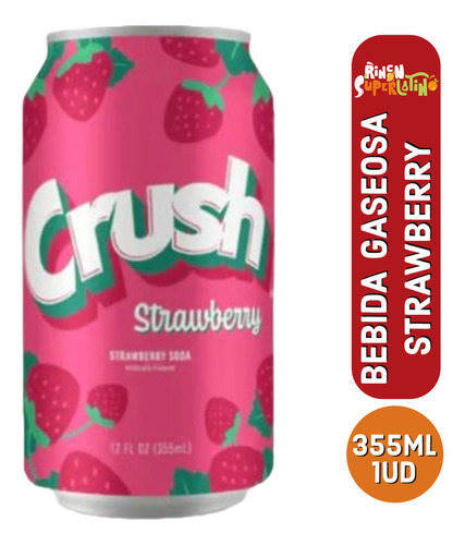 Bebida Gaseosa - Crush Strawberry Lata 355ml