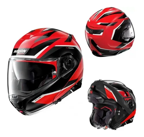Casco Para Moto Abatible Nolan N100 5 Plus 36 Overland Rojo