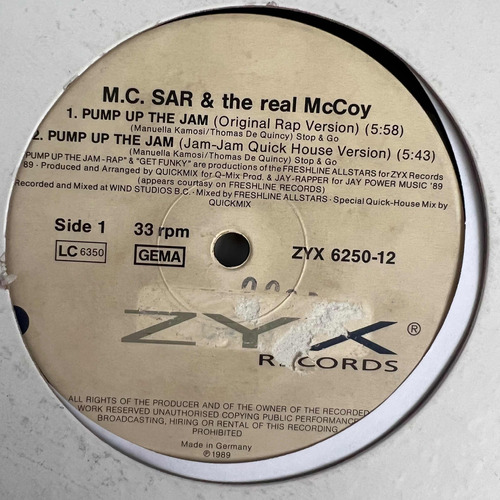 M.c.sar & Real Mccoy - Pump Up The Jam - 12'' Single Ger