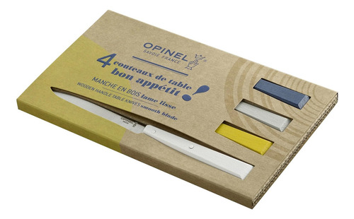 Conjunto Opinel de 4 facas de carne Bon Appetit - Celeste