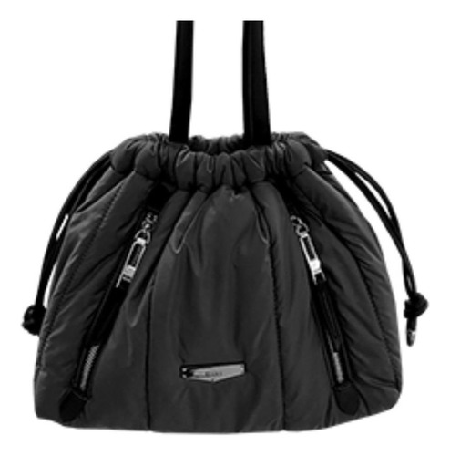 Bolsa Ellus Bucket Nylon Pufffer Feminina Preta Dom