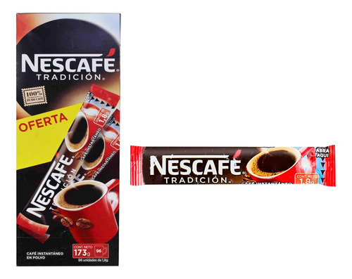 Café Instantaneo Nescafé Tradición Stick 96 X 1.8g