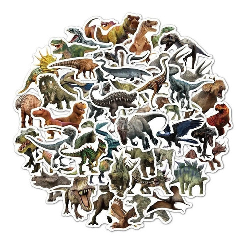 Dinosaurios - Set De 50 Stickers / Calcomanias / Pegatinas