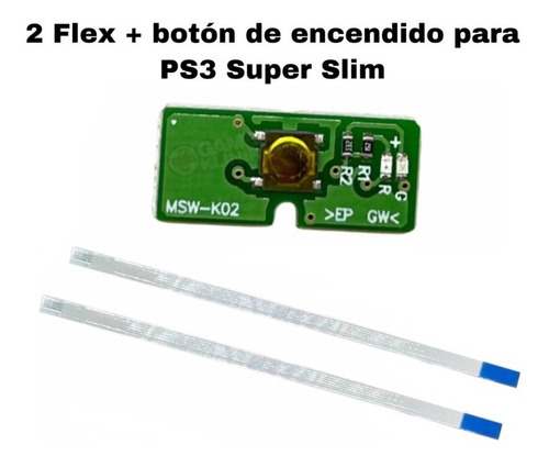 2 Flex Encendido Power + Boton Playstation 3 Ps3 Super Slim