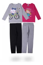Comprar 2 Conjuntos Meia Estação Calça Legging Cotton Lisa Menina