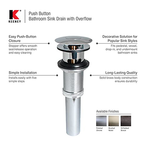 Plumb Pak Keeney K820-75bn Con Botón Pulsador Universal Para