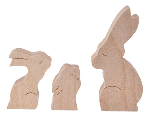 Adorno De Madera Con Forma De Animal Con Forma Linda, Famili