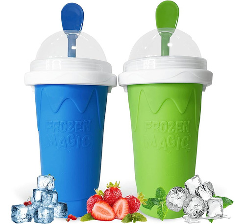 Regnbue 2 Pcs Slushie Maker Cup Magic Quick Frozen Smoothie