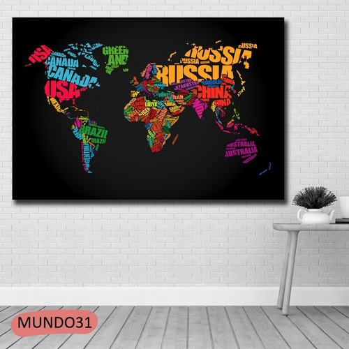 Cuadro Mapamundi Antiguo 50x70 Consulte Otras Medidas