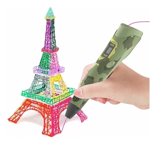 Lápiz 3d Pen Impresión 3d Dibujo+24 Filamentos  Color Verde 